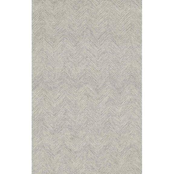 AVYAY RUGS Modern Herringbone Chevron Handcrafted Wool Area Rug, Durable Zigzag Pattern Carpet for Living Room, Bedroom & Dining Room, Grey,  10X14