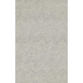 AVYAY RUGS Modern Herringbone Chevron Handcrafted Wool Runner Rug, Durable Zigzag Pattern Carpet for Hallway & Entryway, Grey, 2.5X12