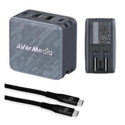 AverMedia GC313ProBLACK Elite Go Capture Card for Streaming Portable Charger Fast Charging USB C, TV Docking Station Compatible w/ iPhone, iPad, Laptop - BLACK