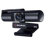 AVerMedia Live Streamer CAM 513-4K 30 fps UHD, Ultra Wide Angle Webcam with Fixed-Focus Glass Lens, for Indoor Lighting, Works with OBS, Zoom, Black
