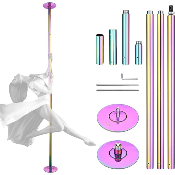 AW 12 FT Spinning Static Dancing Pole Kit w/Extensions Fitness Dance