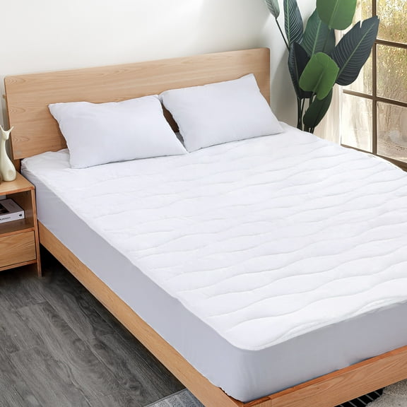 Allswell 180 Thread Count Waterproof Cotton Mattress Pad, Queen 60 in x 80 in