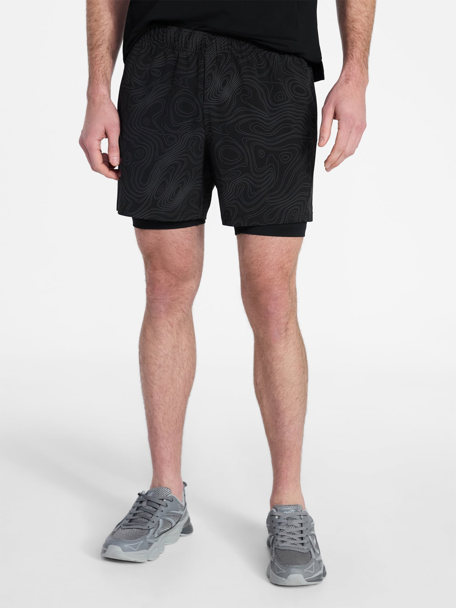 Athletic Works Men's and Big Men's 2 in 1 Gym Shorts with Liner, 6" & 8" Inseams, Sizes S-3XL