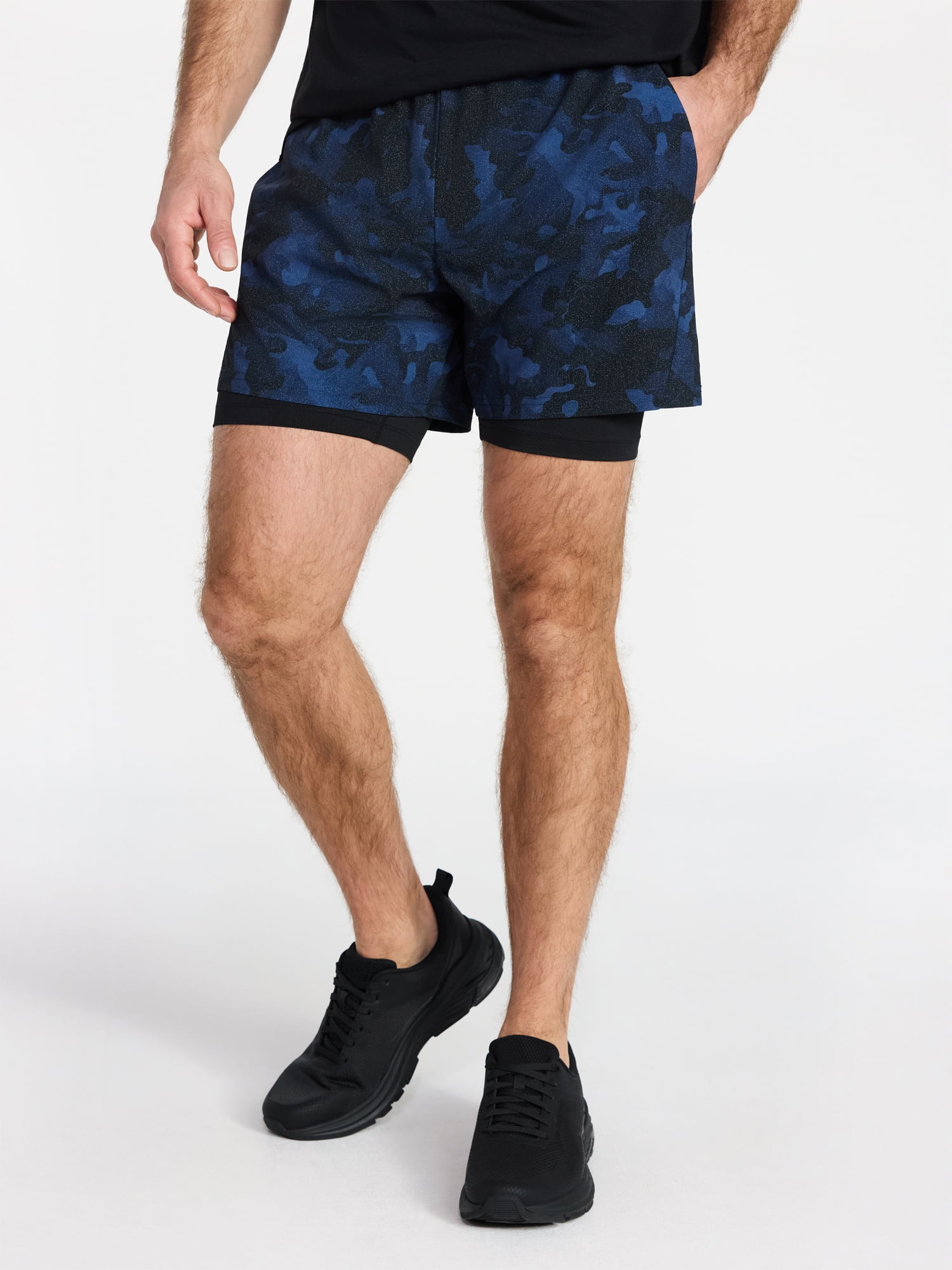 Athletic Works Men's and Big Men's 2 in 1 Gym Shorts with Liner, 6" & 8" Inseams, Sizes S-3XL