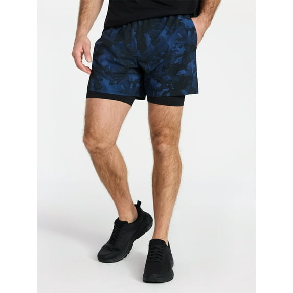 Athletic Works Men's and Big Men's 2 in 1 Gym Shorts with Liner, 6" & 8" Inseams, Sizes S-3XL