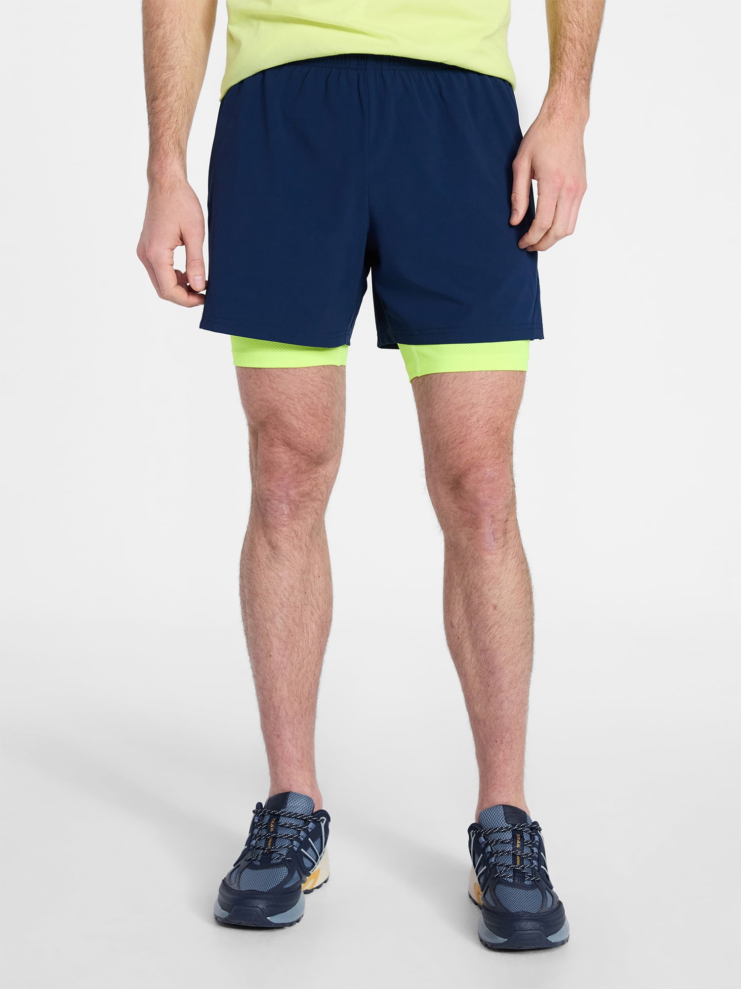 Athletic Works Men's and Big Men's 2 in 1 Gym Shorts with Liner, 6" & 8" Inseams, Sizes S-3XL