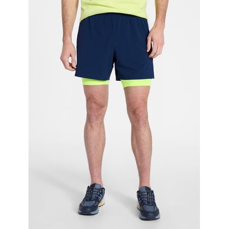 Athletic Works Men's and Big Men's 2 in 1 Gym Shorts with Liner, 6" & 8" Inseams, Sizes S-3XL
