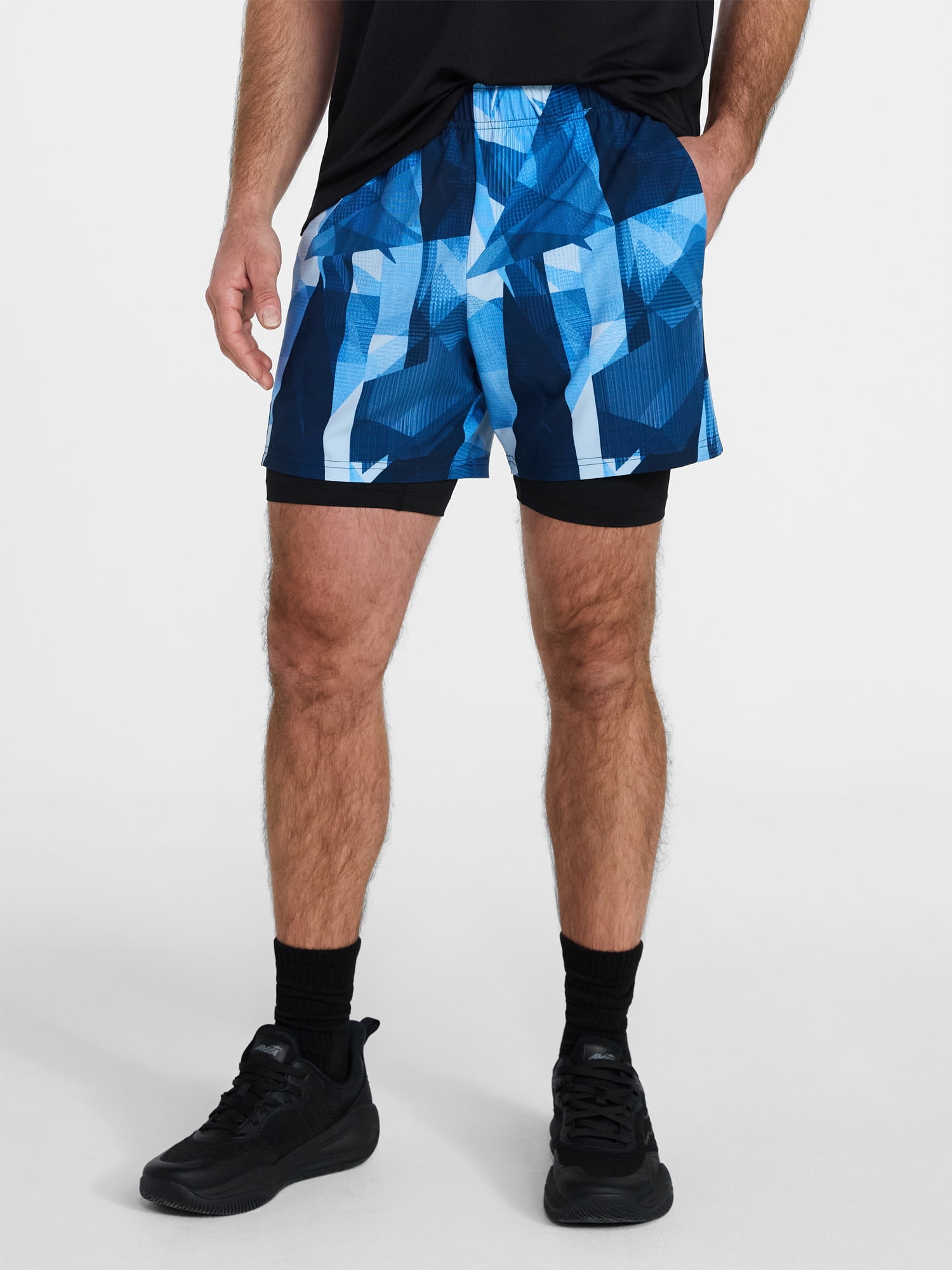 Athletic Works Men's and Big Men's 2 in 1 Gym Shorts with Liner, 6" & 8" Inseams, Sizes S-3XL
