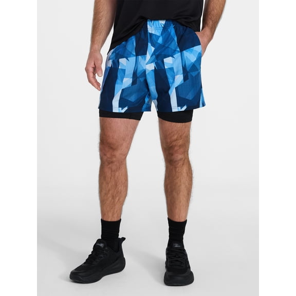 Athletic Works Men's and Big Men's 2 in 1 Gym Shorts with Liner, 6" & 8" Inseams, Sizes S-3XL