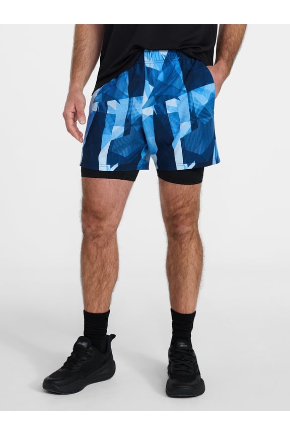 Men's and Big Men's 2 in 1 Gym Shorts with Liner, 6" & 8" Inseams, Sizes S-3XL