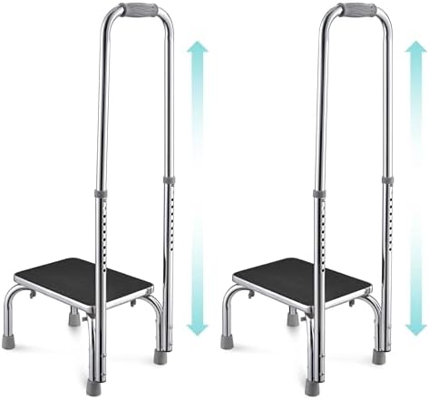 AW 2 Packs Medical Step Stool with Handle 10 Level Height Adjustable ...