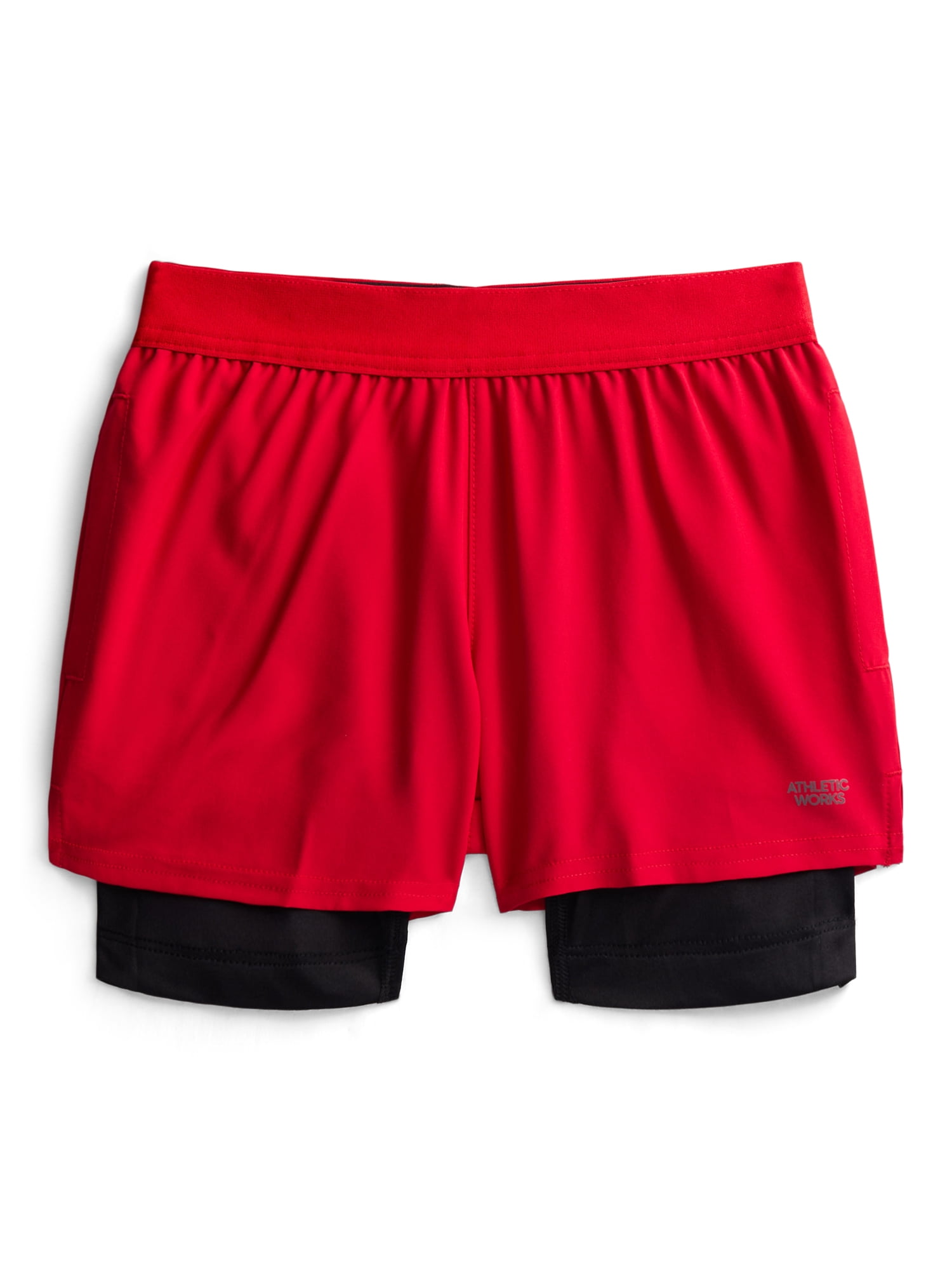 Athletic Works Boys 2-in-1 Training Shorts with Compression Liner, Sizes 4-18