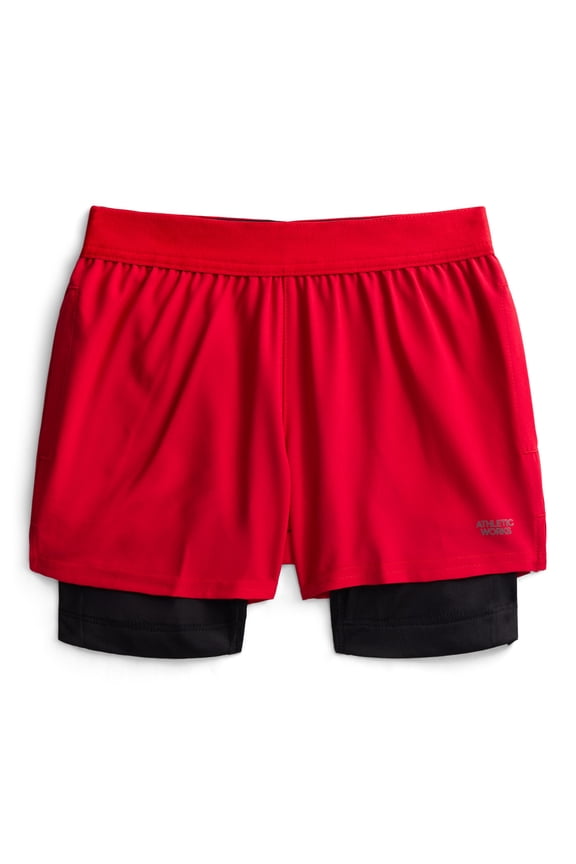 Boys 2 in 1 Running Shorts with Liner, Sizes XS-XXL