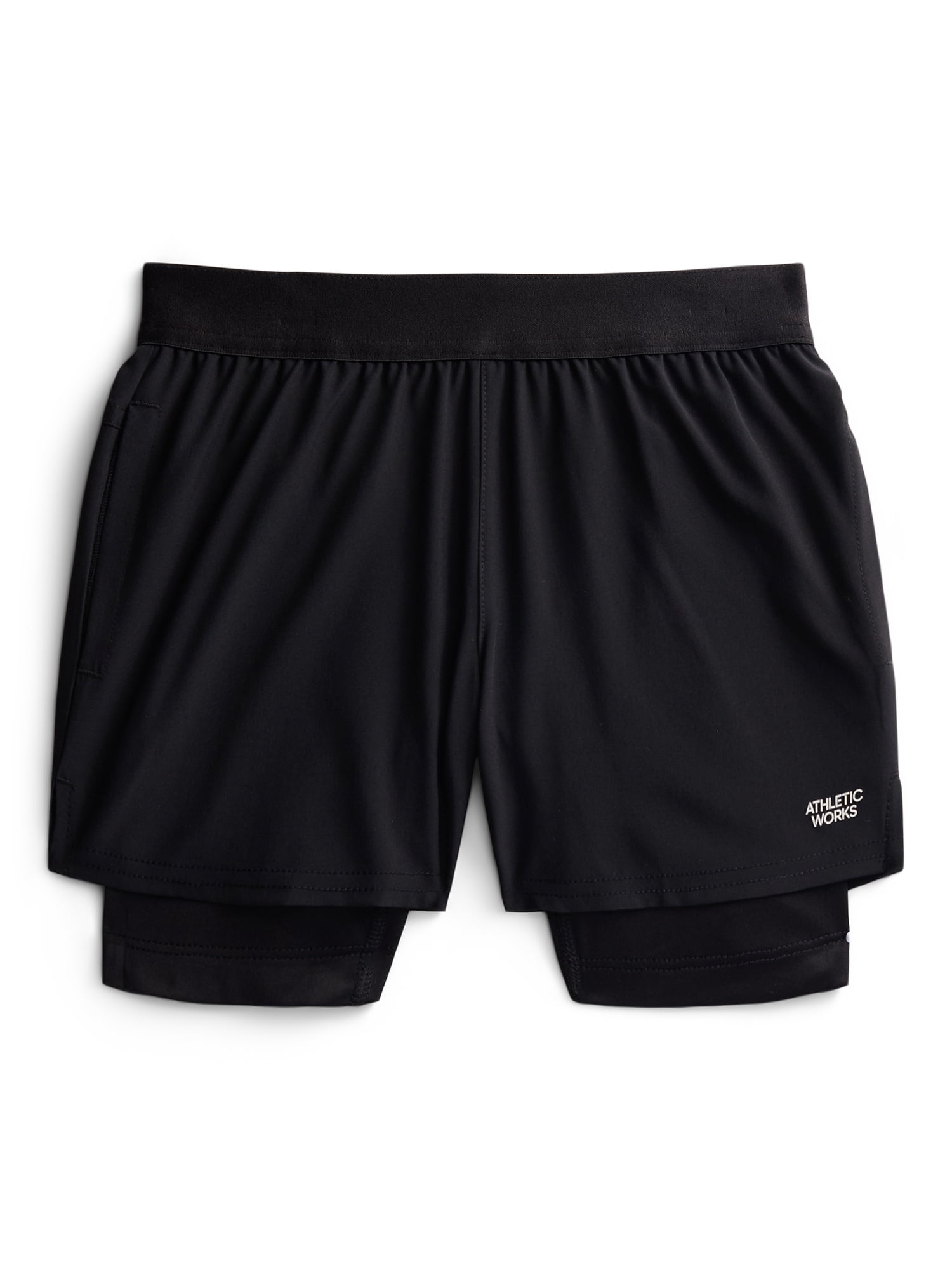 Athletic Works Boys 2-in-1 Training Shorts with Compression Liner, Sizes 4-18
