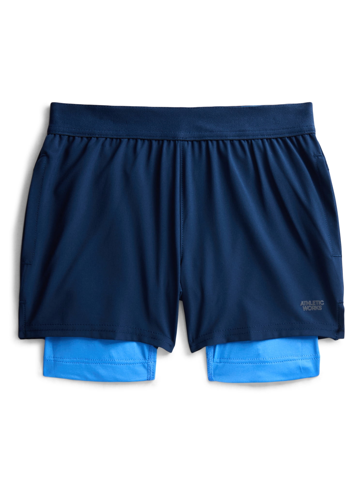Athletic Works Boys 2-in-1 Training Shorts with Compression Liner, Sizes 4-18