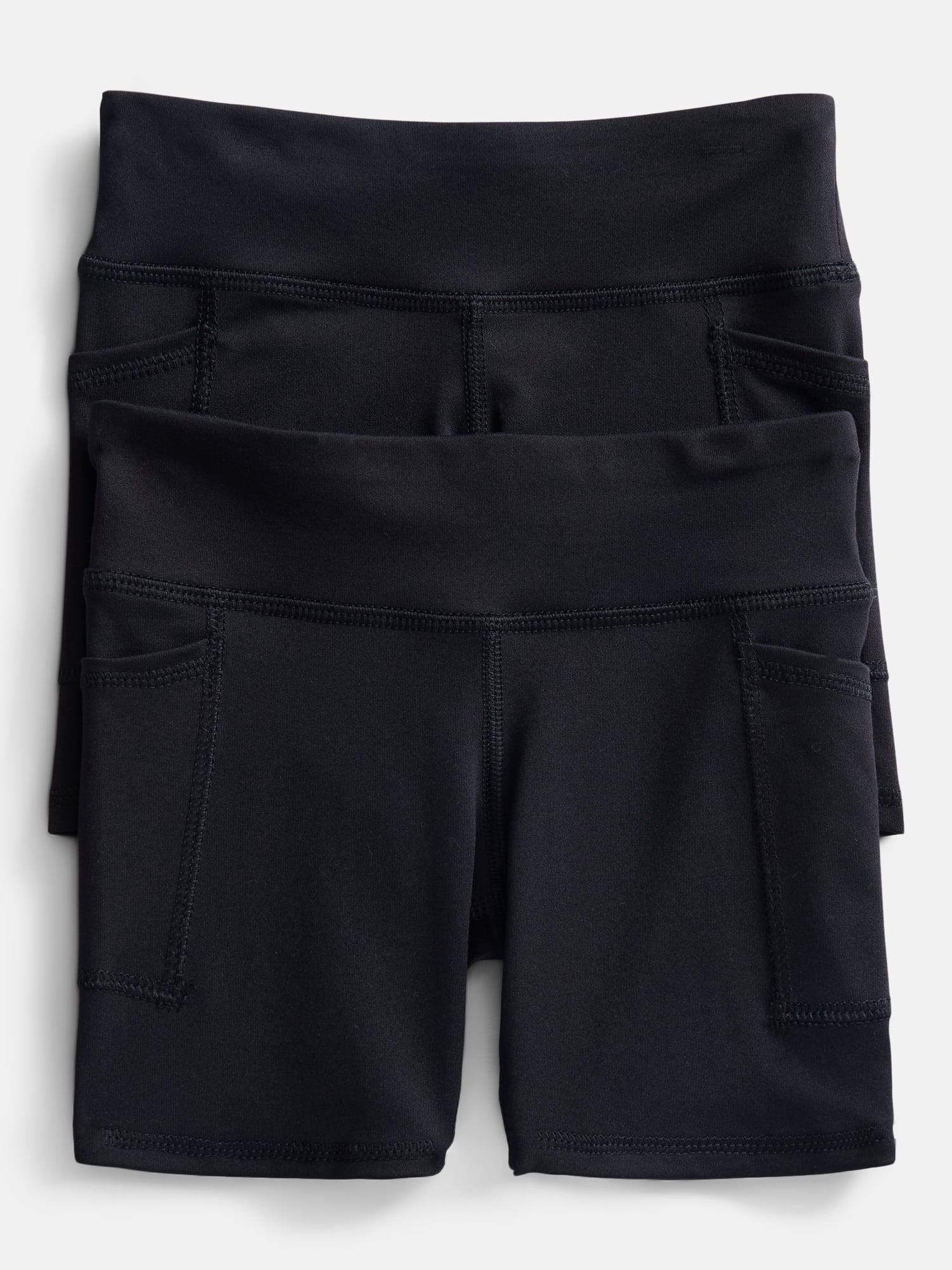 Athletic Works Girls Active Bike Shorts, 2-Pack, Sizes 4-18 & Plus