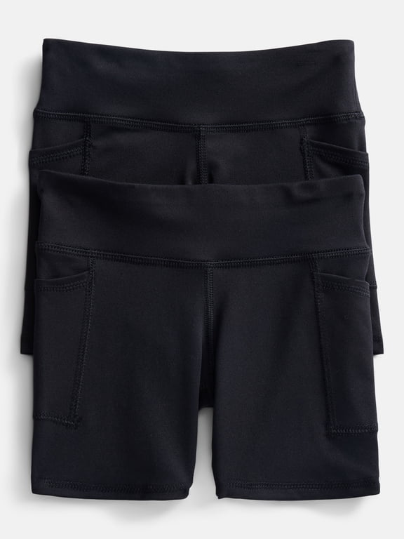 Girls Active Bike Shorts, 2-Pack, Sizes 4-18 & Plus
