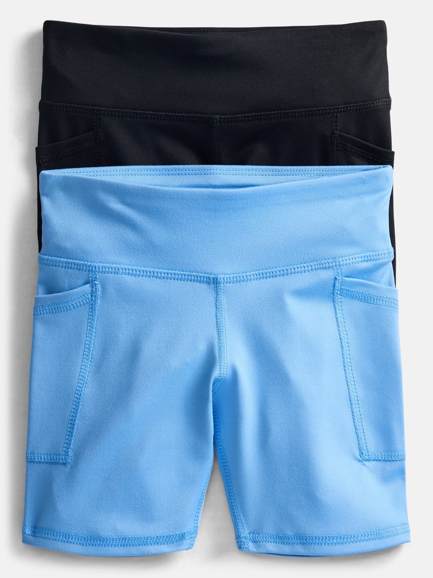Athletic Works Girls Active Bike Shorts, 2-Pack, Sizes 4-18 & Plus