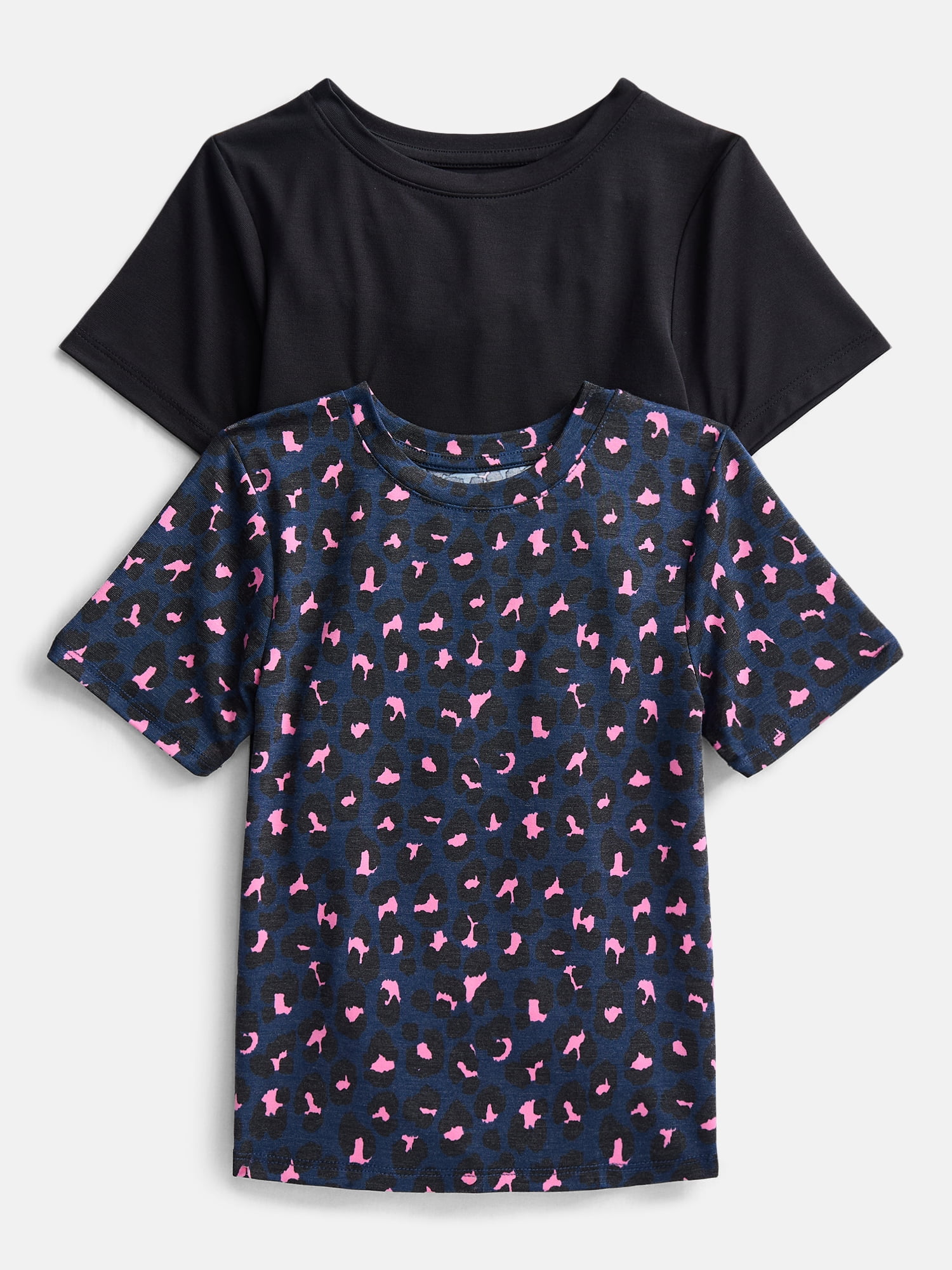 Athletic Works Girls and Girls Plus Active Tee with Short Sleeves, 2 Pack, Sizes 4-18