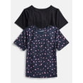 thumbnail image 1 of Athletic Works Girls and Girls Plus Active Tee with Short Sleeves, 2 Pack, Sizes 4-18, 1 of 3