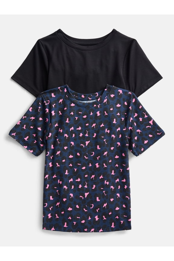 Girls and Girls Plus Active Tee with Short Sleeves, 2 Pack, Sizes 4-18