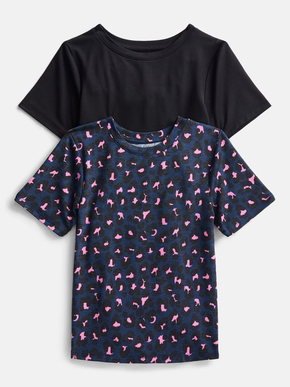 Girls and Girls Plus Active Tee with Short Sleeves, 2 Pack, Sizes 4-18