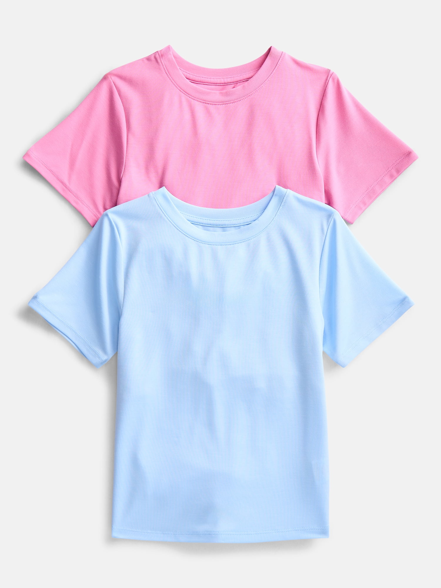 Athletic Works Girls and Girls Plus Active Tee with Short Sleeves, 2 Pack, Sizes 4-18