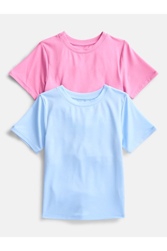 Girls and Girls Plus Active Tee with Short Sleeves, 2 Pack, Sizes 4-18