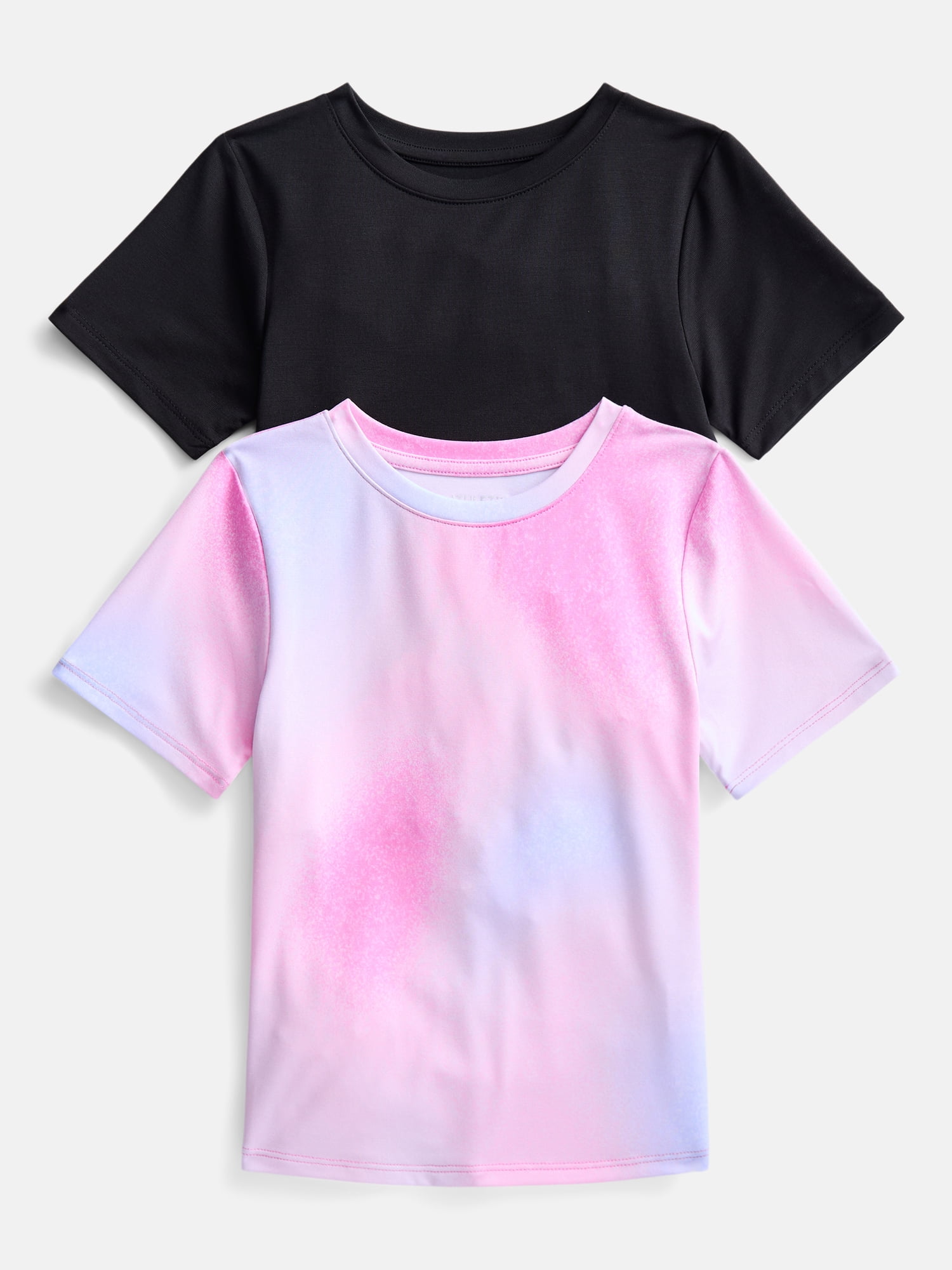 Athletic Works Girls and Girls Plus Active Tee with Short Sleeves, 2 Pack, Sizes 4-18