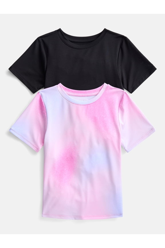 Girls and Girls Plus Active Tee with Short Sleeves, 2 Pack, Sizes 4-18