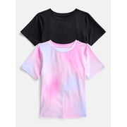 Athletic Works Girls and Girls Plus Active Tee with Short Sleeves, 2 Pack, Sizes 4-18