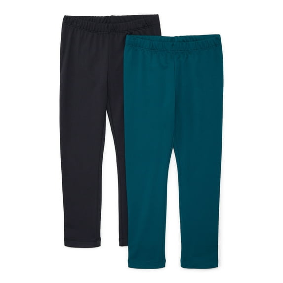 Athletic Works Girls Active Cozy Leggings, 2-Pack, Sizes 4-18 & Plus
