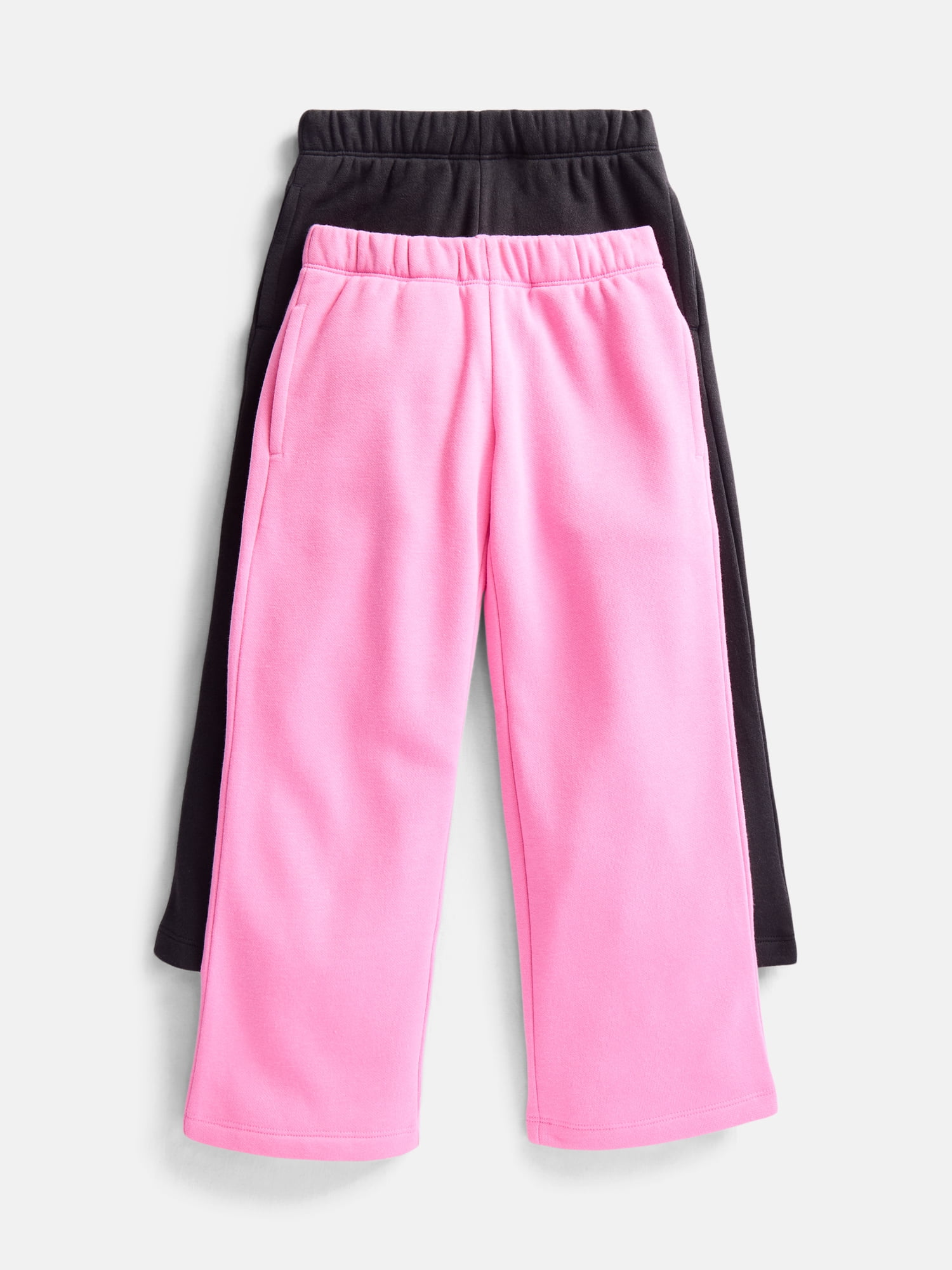 Athletic Works Girls Active Fleece Pants, 2-Pack, Sizes 4-18 & Plus