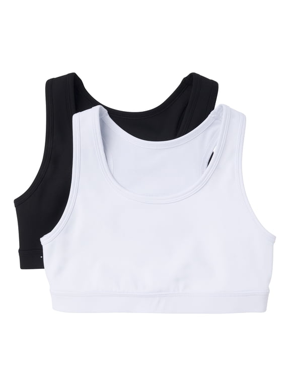 Girls 2pk Racerback Sports Bra, Sizes XS-2XL
