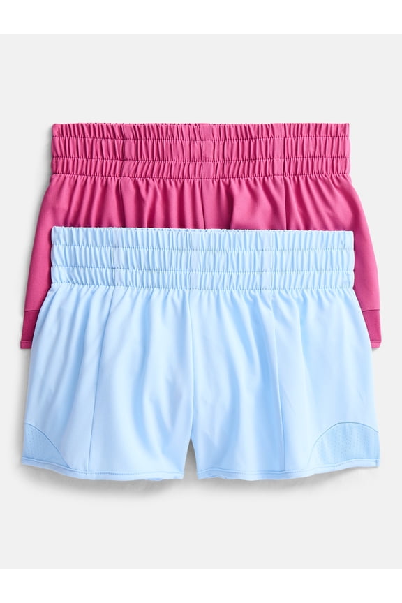 Girls’ Pull On Running Shorts, 2-Pack, Sizes 4-18 & Plus