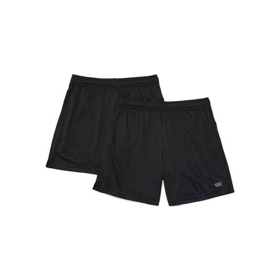 Athletic Works Boys Performance Mesh Shorts, 2-Pack, Sizes 4-16