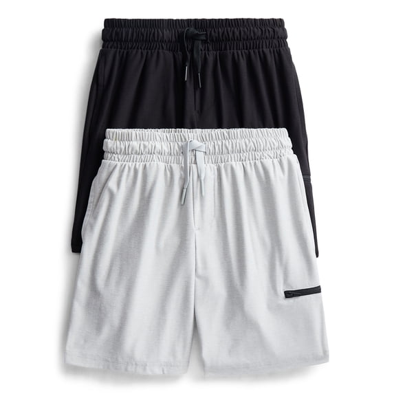 Athletic Works Boys' ButterCore Shorts, 2-Pack, Sizes 4-18 & Husky