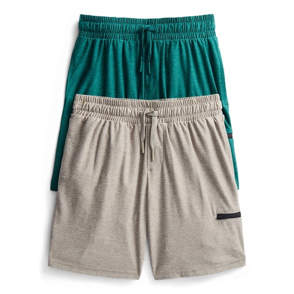 Athletic Works Boys' ButterCore Shorts, 2-Pack, Sizes 4-18 & Husky