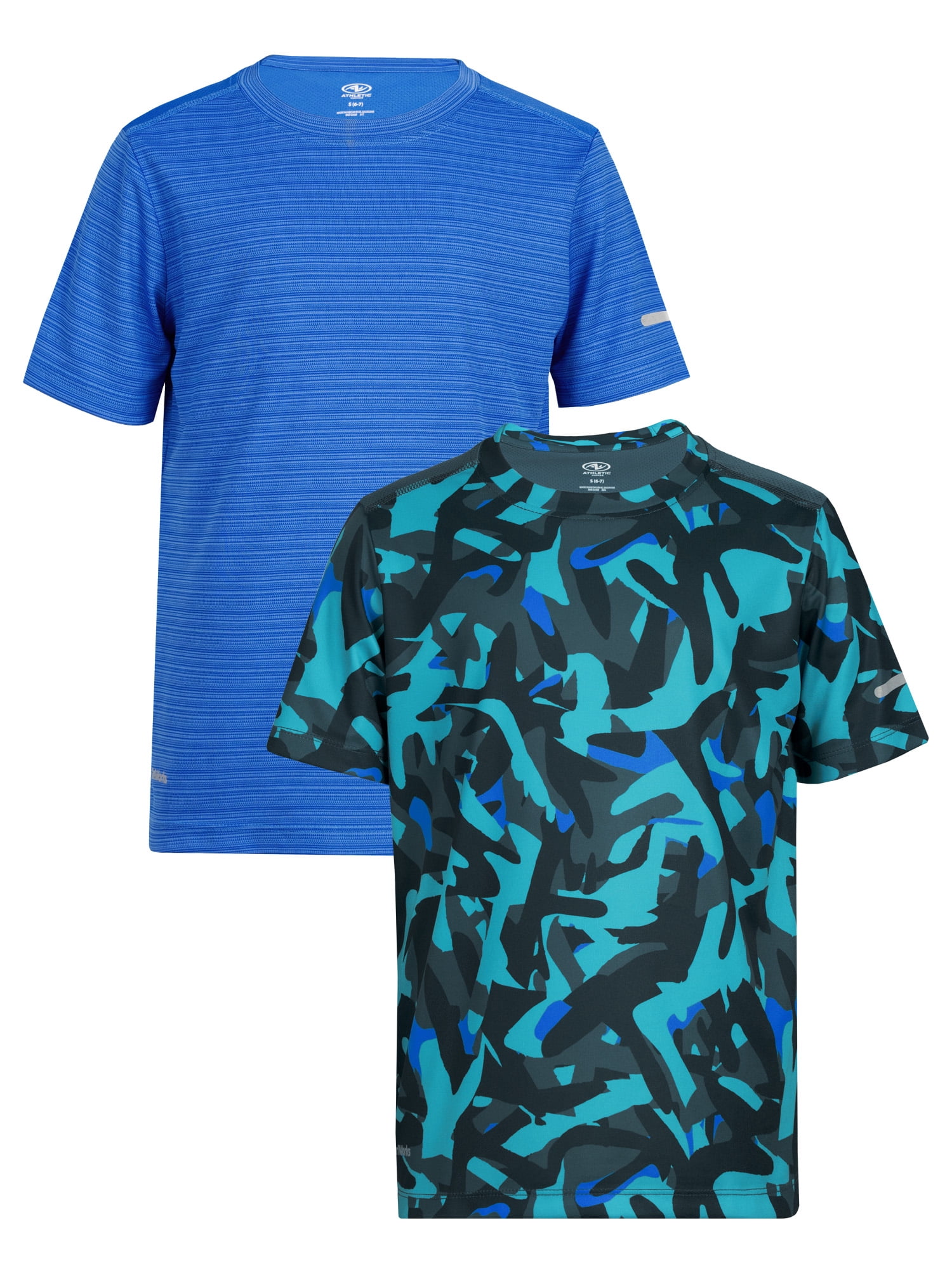 Athletic Works Boy's Active Short Sleeve T-shirt 2-Pack, Sizes 4/5-18