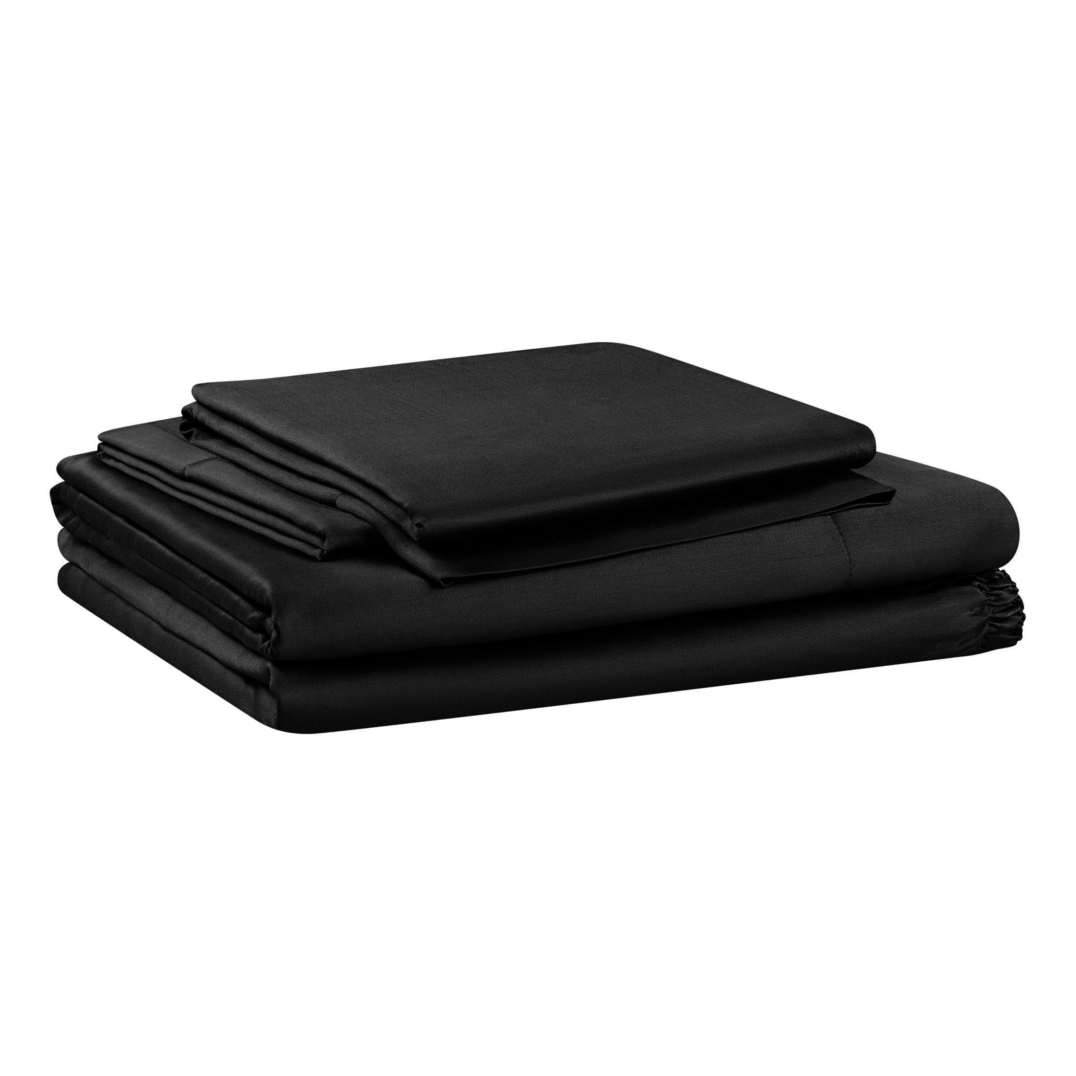 Allswell 4-Piece Soft & Silky Serenity 100% TENCEL™ Bed Sheets Set, Rich Black, King