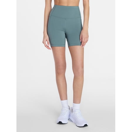 Athletic Works Women's High Rise Bike Shorts, 5" Inseam, Size XS-4X