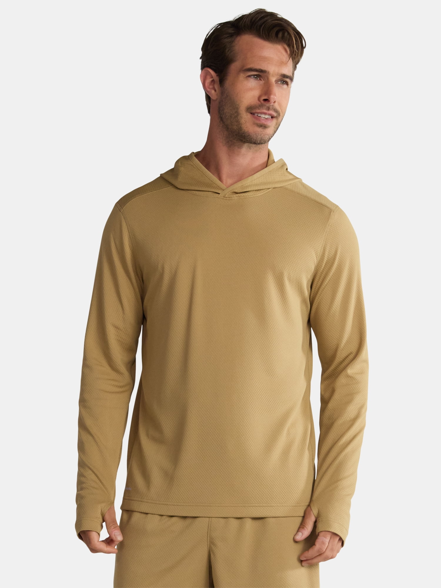 Athletic Works Men's & Big Men's Active Mesh Long Sleeve Hoodie, Sizes S-3XL