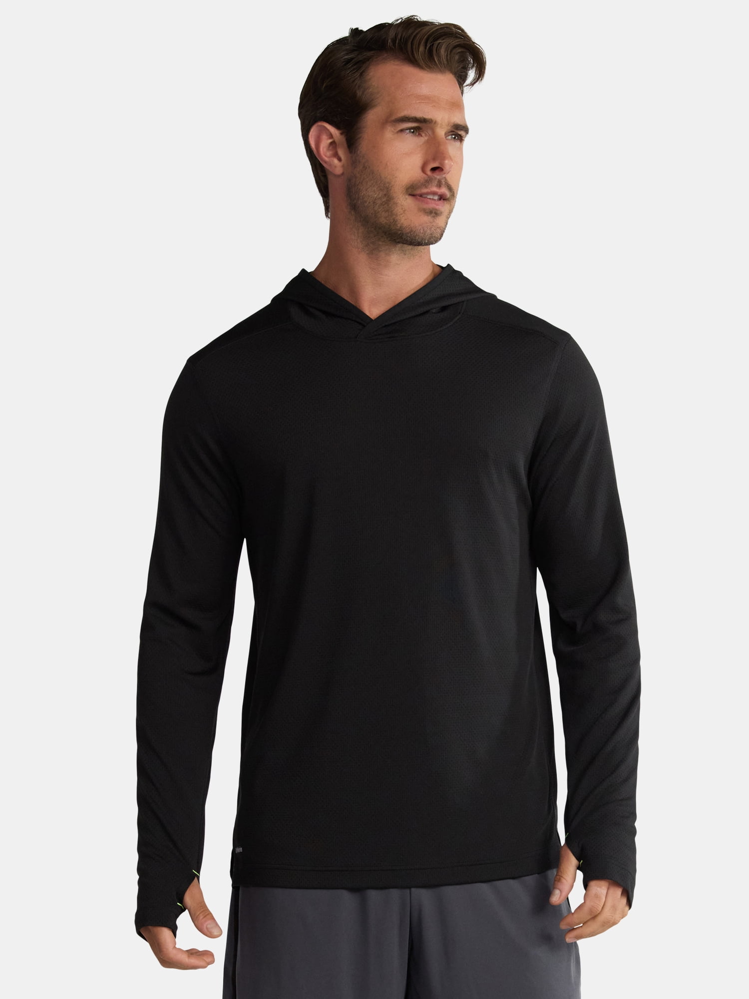 Athletic Works Men's & Big Men's Active Mesh Long Sleeve Hoodie, Sizes S-3XL