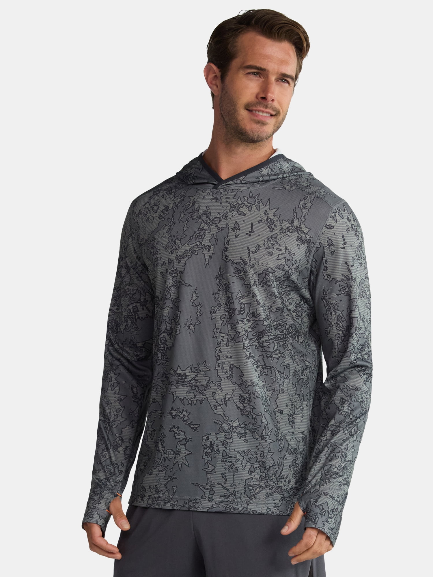 Athletic Works Men's & Big Men's Active Mesh Long Sleeve Hoodie, Sizes S-3XL