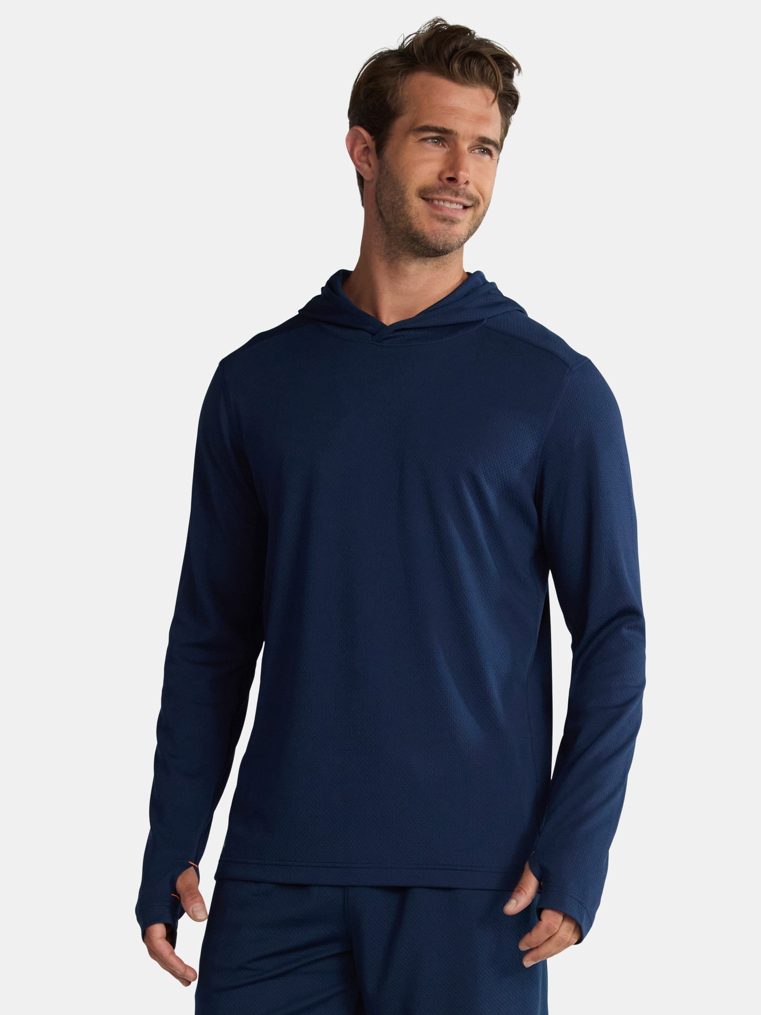 Athletic Works Men's & Big Men's Active Mesh Long Sleeve Hoodie, Sizes S-3XL