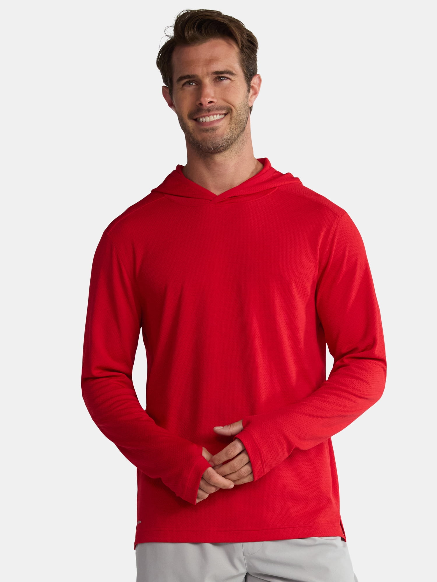 Athletic Works Men's & Big Men's Active Mesh Long Sleeve Hoodie, Sizes S-3XL