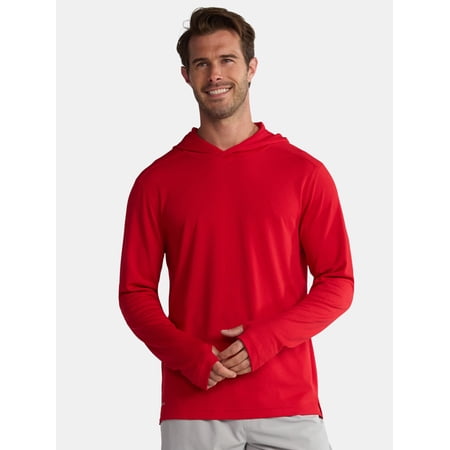 Athletic Works Men's & Big Men's Active Mesh Long Sleeve Hoodie, Sizes S-3XL