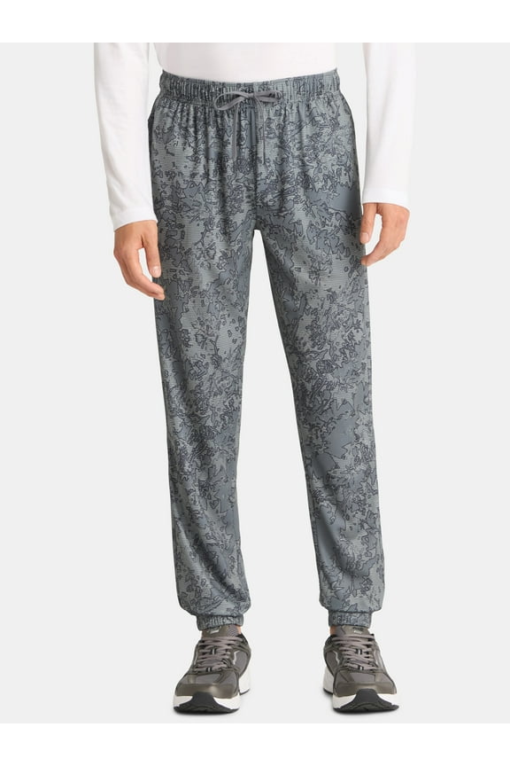 Men’s and Big Men’s Active Mesh Printed Patterned Joggers, Size S-3XL