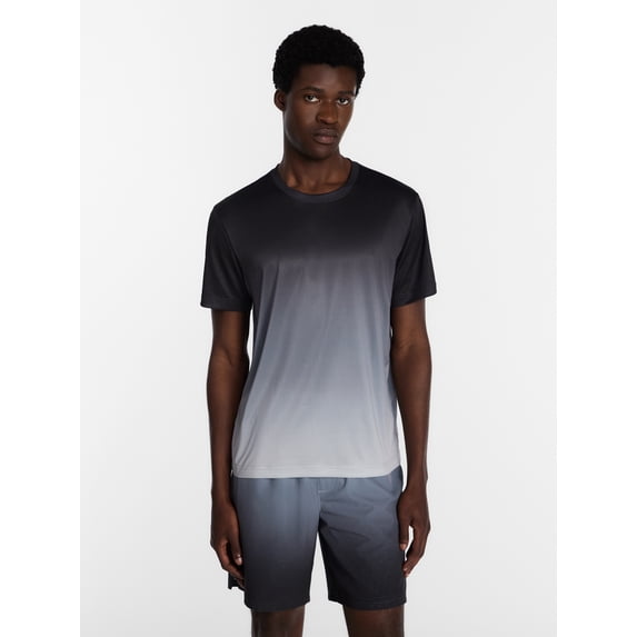 Athletic Works Men's and Big Men's Active Ombre Perforated Mesh Performance Tee Shirt, Sizes XS-5XL