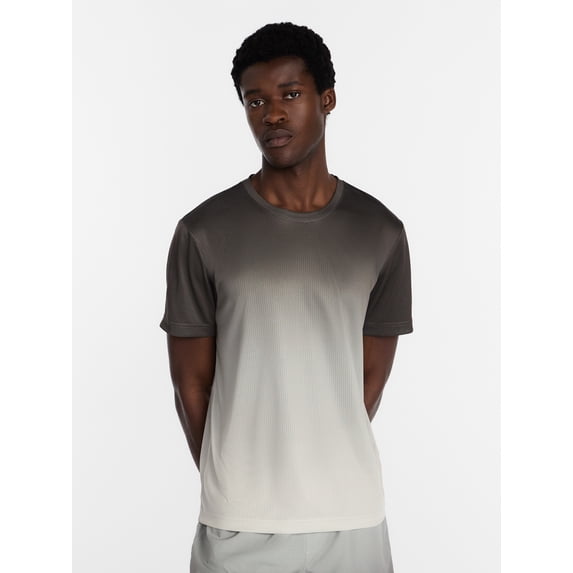 Athletic Works Men's and Big Men's Active Ombre Perforated Mesh Performance Tee Shirt, Sizes XS-5XL